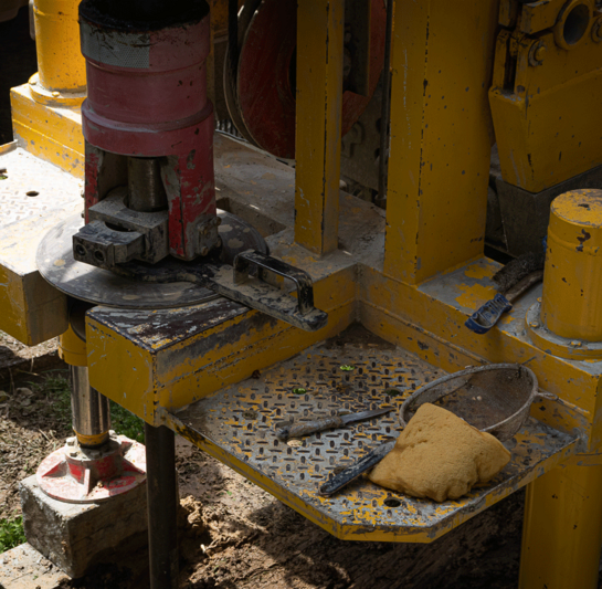 CPT testing rig in operation for geotechnical investigation